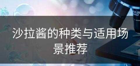 沙拉酱的种类与适用场景推荐